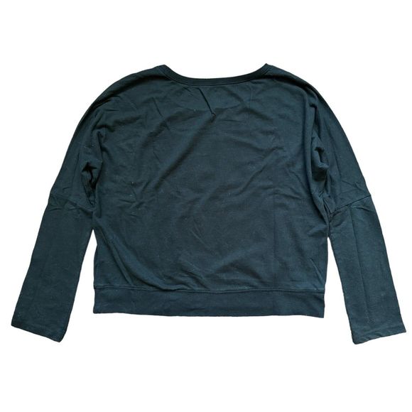 Bongo Dark Gray 15 Sweatshirt Juniors L Black Batwing Long Sleeve Terry Large - Picture 3 of 9